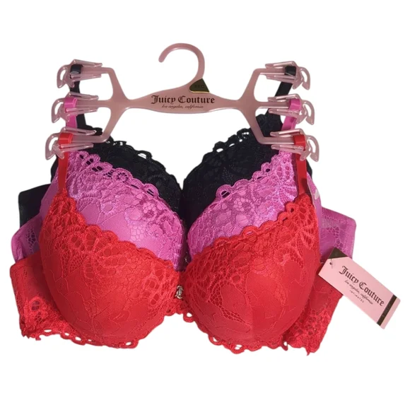 NEW Juicy Couture Sexy Extreme Push Up Bra's 3-Pack 36C Lace - Picture 2 of 5